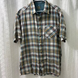 Kuhl Mens XLarge Plaid‎ Short Sleeve Button Up Shirt Organic Cotton